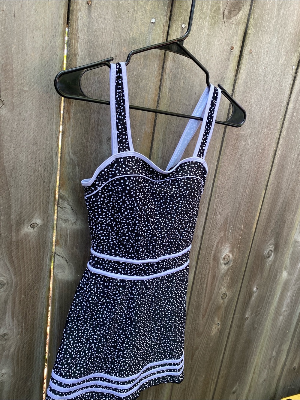 Shore Shapes Swimdress Size 8 Black & White Speckled Swim Dress Retro - Picture 3 of 7